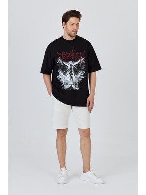 R-5859 Ön Baskı Detaylı Süprem Tişört