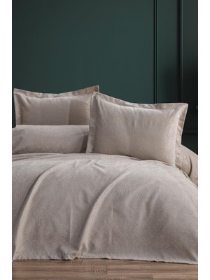 Aren 3 Parça Çift Kişilik Pike Takımı 240X260 Cappucino