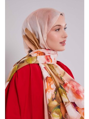 Somon Ebruli Desen Pamuk Şal