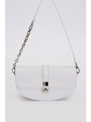 Gri Metal Detaylı Omuz Çantası