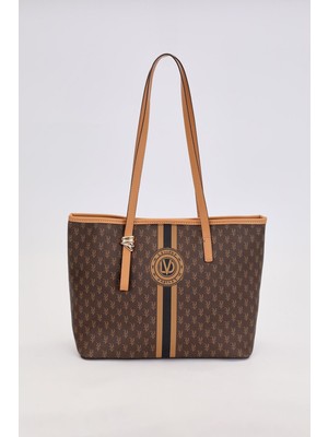 Kahve Gold Akseusar Detaylı Omuz Çantası