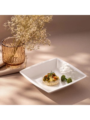 Emsan Pamukkale Kare Çukur Tabak  21 cm