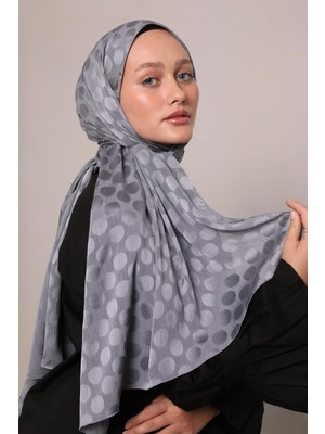 Lêvi D'or Koyu Gri Benek Desenli Jakar Capri Şal