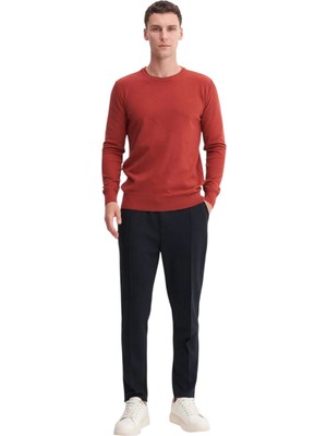 Slim Fit Soft Touch Basic Bisiklet Yaka KAZAK-33155