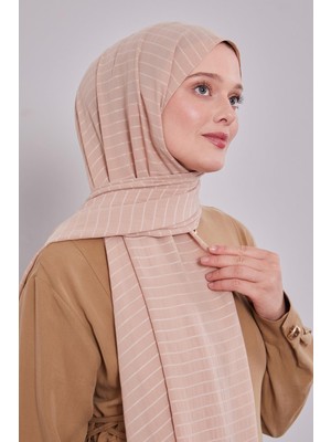 Latte Çizgili Cazz Şal