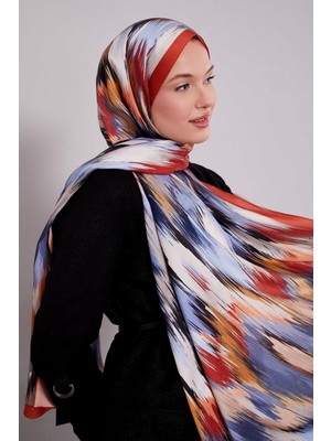 Oranj Alacalı Desen Twill Şal
