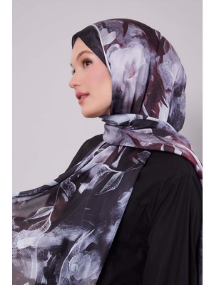 Lêvi D'or Koyu Yeşil Karışık Yaprak Desen Hint İpeği Şal