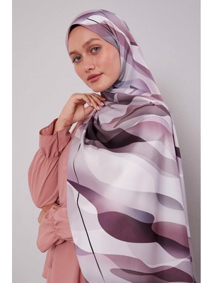 Pembe Soyut Desen Twill Şal