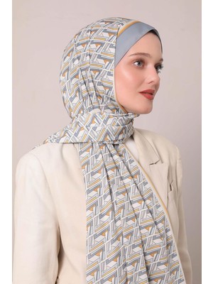 Gri Zigzag Desen Club Şal