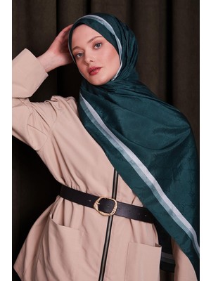 Benetton Çift Çizgili Monogram Şal