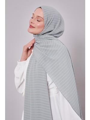 Mint Yeşili Çizgili Cazz Şal