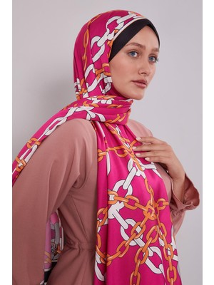 Fuşya Zincir Twill Şal