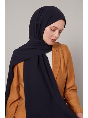 Lêvi D'or Koyu Lacivert Düz Trend Şal