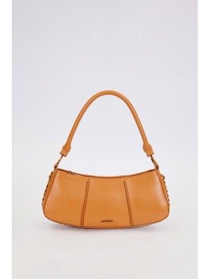 Kahve Kenar Dikiş Görünümlü Omuz Çantası