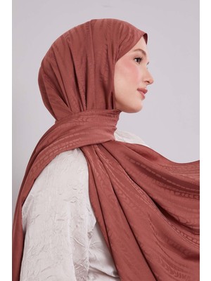 Kiremit Karışık Şerit Desen Green Şal