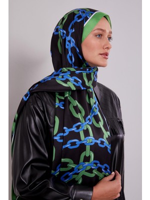 Siyah Zincir Twill Şal