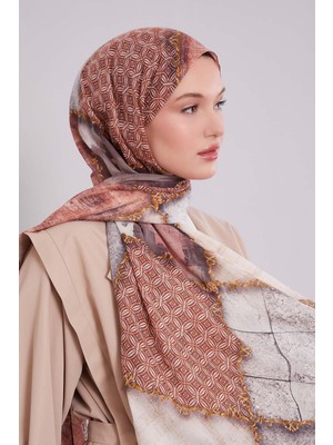 Lêvi D'or Menekşe Karışık Desen Pamuk Şal