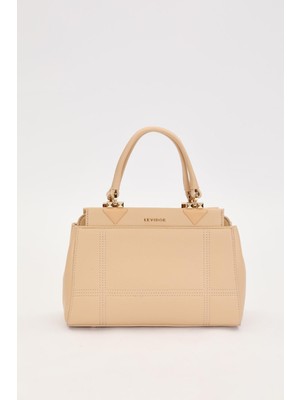 Haki Şerit Dikiş Model El Çantası