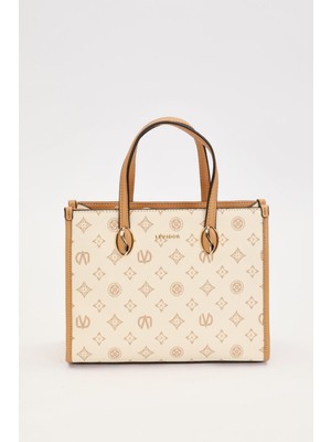 Kahve Lvd Baskılı El Çantası