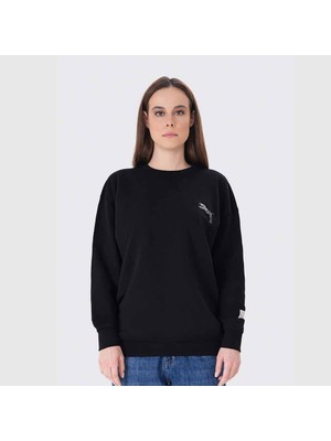 Nakışlı Organik Pamuklu Kadın Sweatshirt
