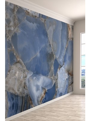 Blue Luxury Premium Kristal Oniks Tek Parça Duvar Kağıdı