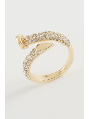 Zengezur Çivi Zirkon Taşlı Yüzük-Sarı