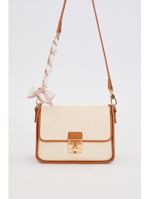 Vizon Fular Bağlama Detaylı Omuz Çantası