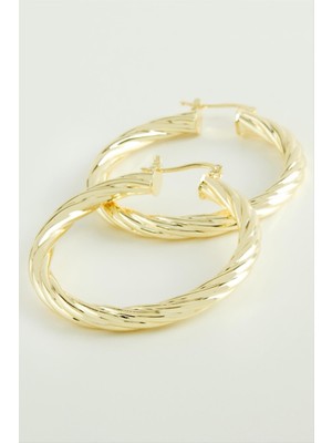 Zero Mtxdpn Sarmaşık Halka Küpe 4,5 Cm-sarı