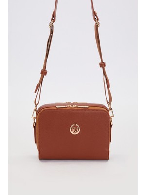 Taba Çift Fermuarlı Ayarlanabilir Omuz Çantası