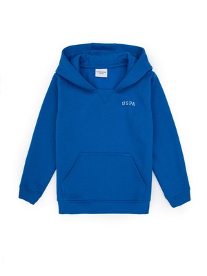 U.S. Polo Assn. Erkek Çocuk Koyu Mavi Basic Kapüşonlu Sweatshirt 50313808-VR032