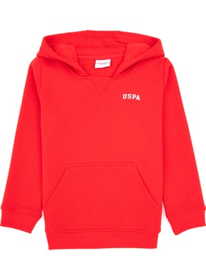 U.S. Polo Assn. Erkek Çocuk Kırmızı Basic Kapüşonlu Sweatshirt 50313808-VR030