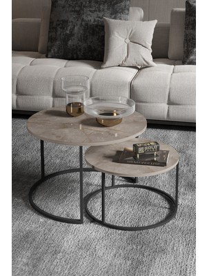 Orta Sehpa Bade Ikili Lüx Yan Sehpa Masa Gordion