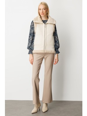 Ekol Içi Peluşlu Güderi Yelek Siyah 08501