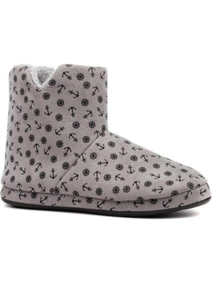 Redplay Gri Renkli Erkek Panduf Kışlık Ev Botu Süet Malzeme ile Şık ve Rahat Kullanım Sunar