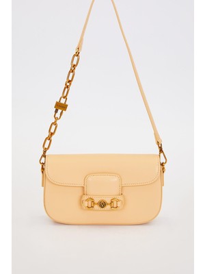 Sarı Kilit Zincirli Omuz Çantası