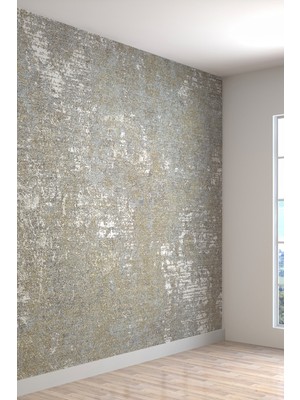 Loft Haki-Gri Beton Görünümlü Tekstil Duvar Kağıdı