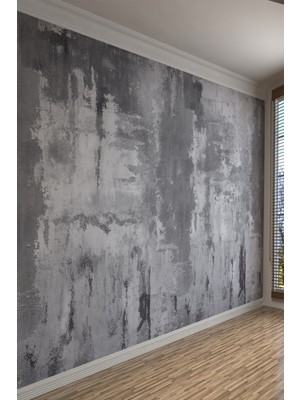 Endüstriyel Gri Beton Dokusu Tekstil Duvar Kağıdı