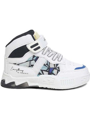 Unisex Çocuk Sneaker Basketbol Hafif Comfort Anatomik Taban Lastikli Cırtlı  Spor Ayakkabı