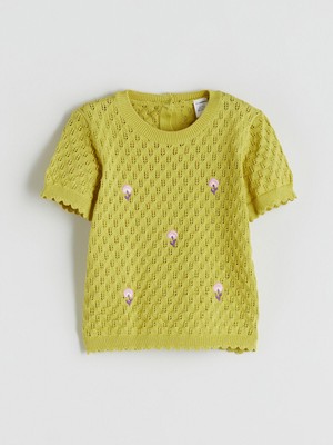 Lc Waikiki Yeni Sezon Bisiklet Yaka Ajurlu Kız Çocuk Triko Kazak