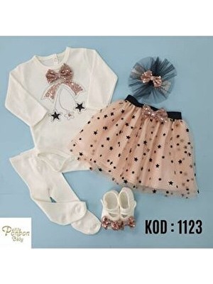 Furya Kids Tütü Elbise Hediyelik Kız Bebek Doğum Günü Fiyonklu Taşlı Uzun Kol Mevlütlük