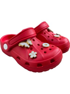 Kız Çocuk Eva Kelebek Figürlü Plaj Deniz Havuz Tatil Bahçe Günlük Kullanım Cross Sandalet-Terlik