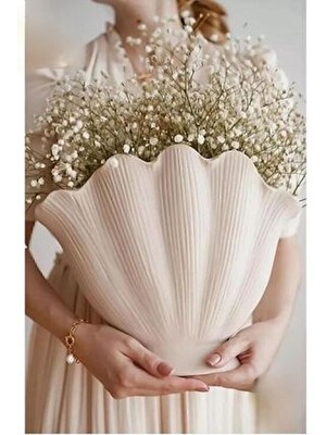 Istiridye Vazo Beyaz