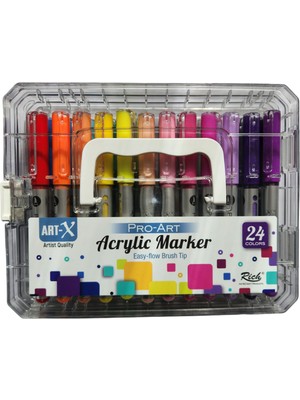 Art-X Pro Art Fırça Uçlu Akrilik Marker 24LÜ Set