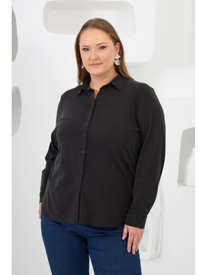 Büyük Beden Düz Renk Gömlek