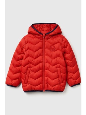 United Colors Of Benetton Erkek Bebek Mevsimlik Mont Kırmızı 2TWDGN02V-25K Düz Yaka Özellikli