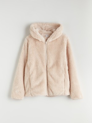 Lc Waikiki Yeni Sezon Kapüşonlu Pelüş Kız Çocuk Fermuarlı Sweatshirt