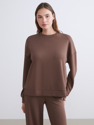 Lc Waikiki Yeni Sezon Bisiklet Yaka Oversize Kadın Sweatshirt