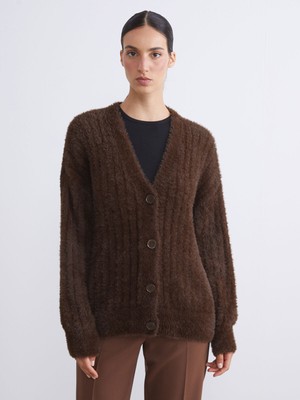 Lc Waikiki Yeni Sezon V Yaka Kadın Pelüş Triko Hırka