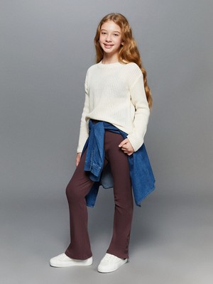 Lc Waikiki Yeni Sezon Beli Lastikli Ispanyol Paça Kız Çocuk Tayt