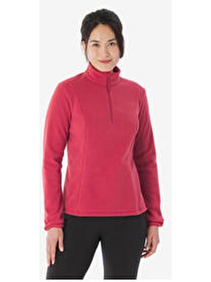 Decathlon Quechua Kadın Polar - Koyu Bordo - Uzun Kol Regular Fit Polar Kumaş Sportswear